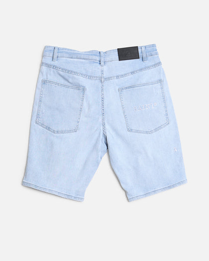 Saint Morta Thrashed Shorts Pale Blue