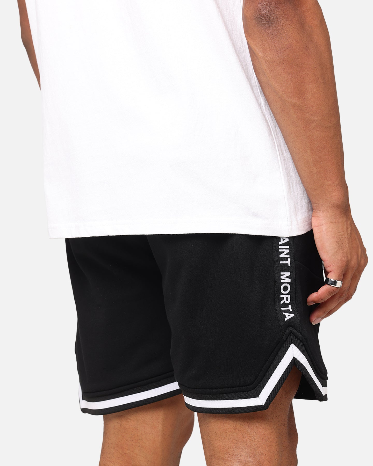Saint Morta Icon X Fleece Shorts Black | Culture Kings NZ