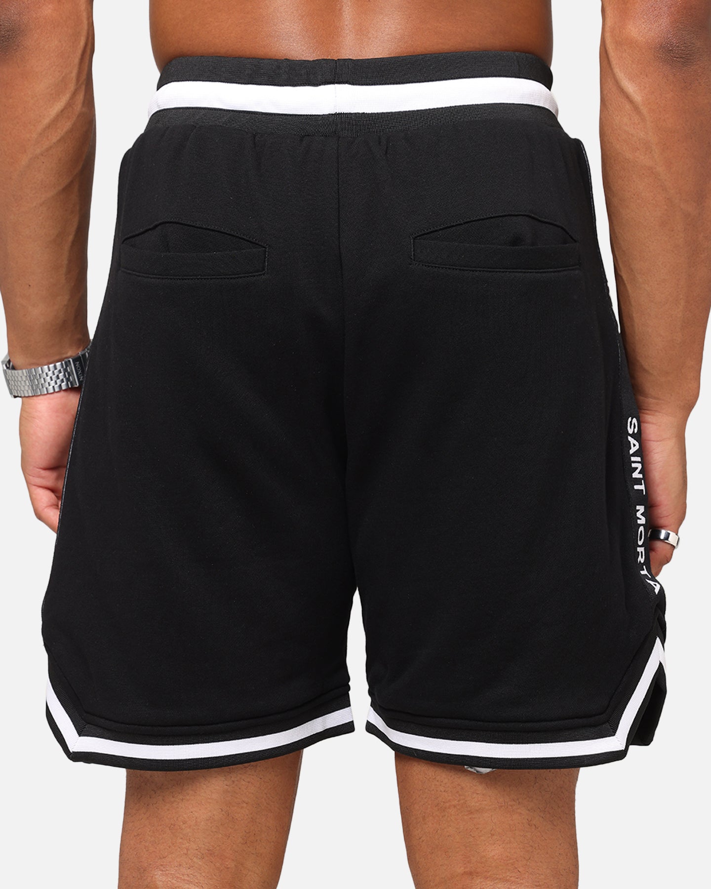 Saint Morta Icon X Fleece Shorts Black | Culture Kings NZ