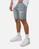 Saint Morta Destroyer Distressed Shorts Vintage Blue