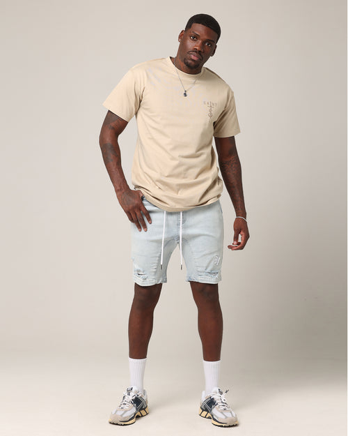 Saint Morta Annex Denim Shorts Light Blue