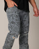 Saint Morta Paisley Skulls Jeans Stone Wash Blue