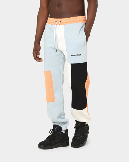 BEENTRILL Patchwork Sweat Pants Blue/Orange
