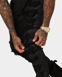 Saint Morta Furious Skinny Jeans Black Wax