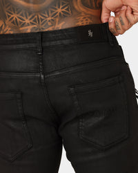 Saint Morta Furious Skinny Jeans Black Wax