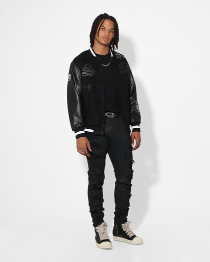 Saint Morta Furious Skinny Jeans Black Wax