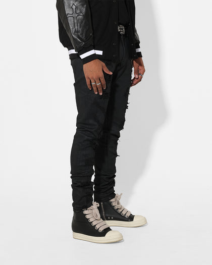 Saint Morta Furious Skinny Jeans Black Wax