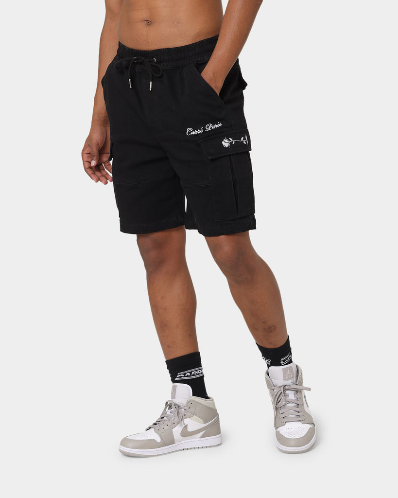 Carré Paris Denim Cargo Shorts Black Culture Kings NZ