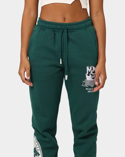 National Collegiate Athletic Association Michigan State University Spartans Women's W Letter Patch Tracksuits Rain Forest