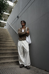 Loiter X The Anti Order Parachute Pants Off White