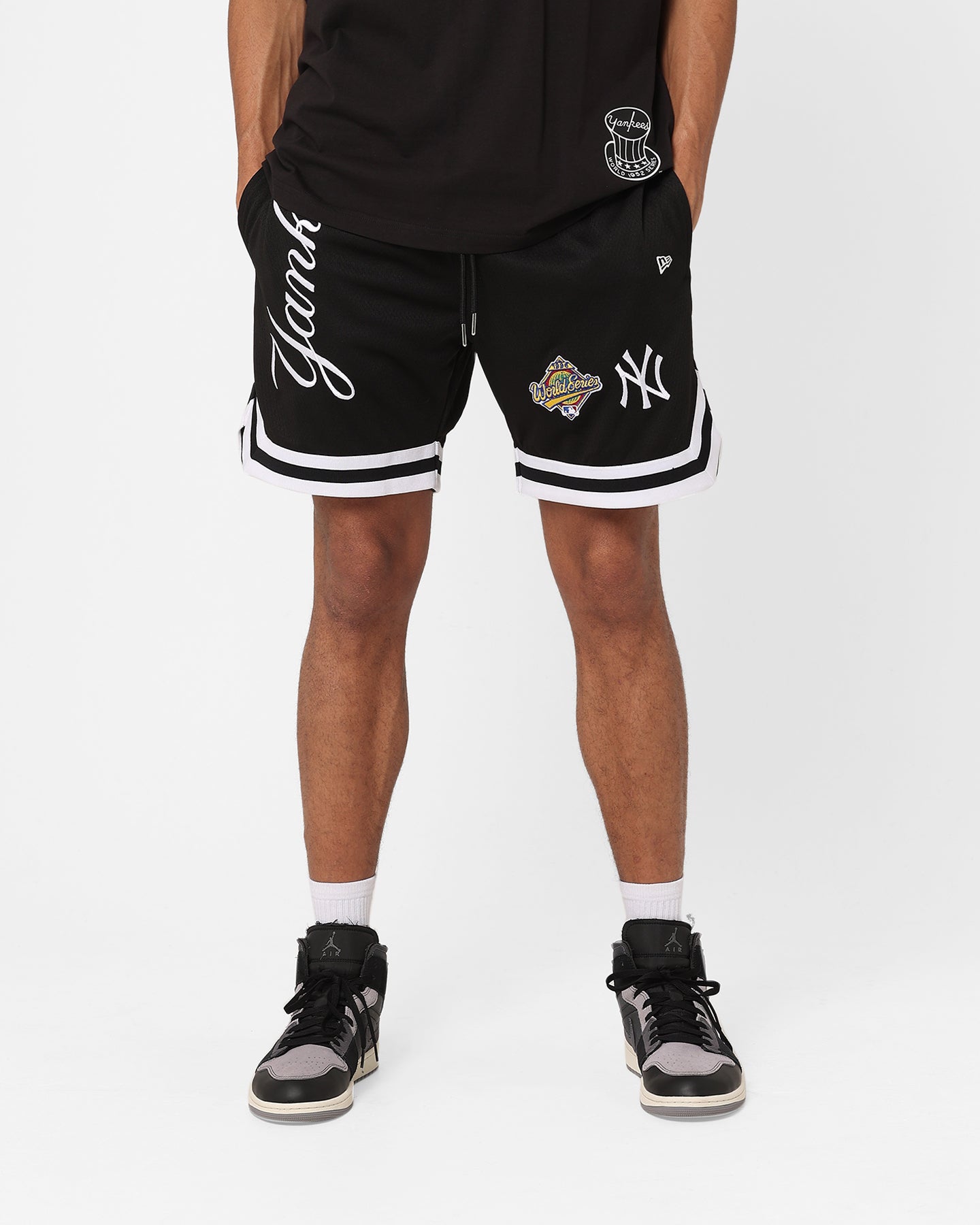 New Era New York Yankees Mesh Shorts Black | Culture Kings NZ
