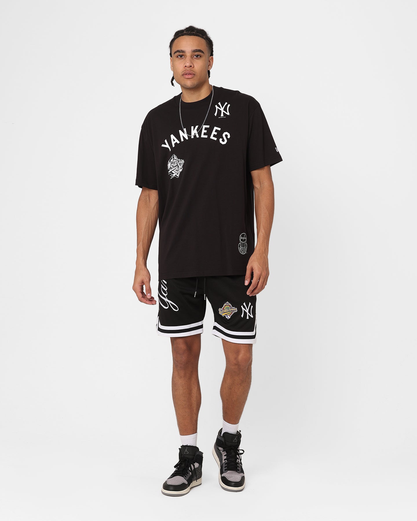 New Era New York Yankees Mesh Shorts Black | Culture Kings NZ