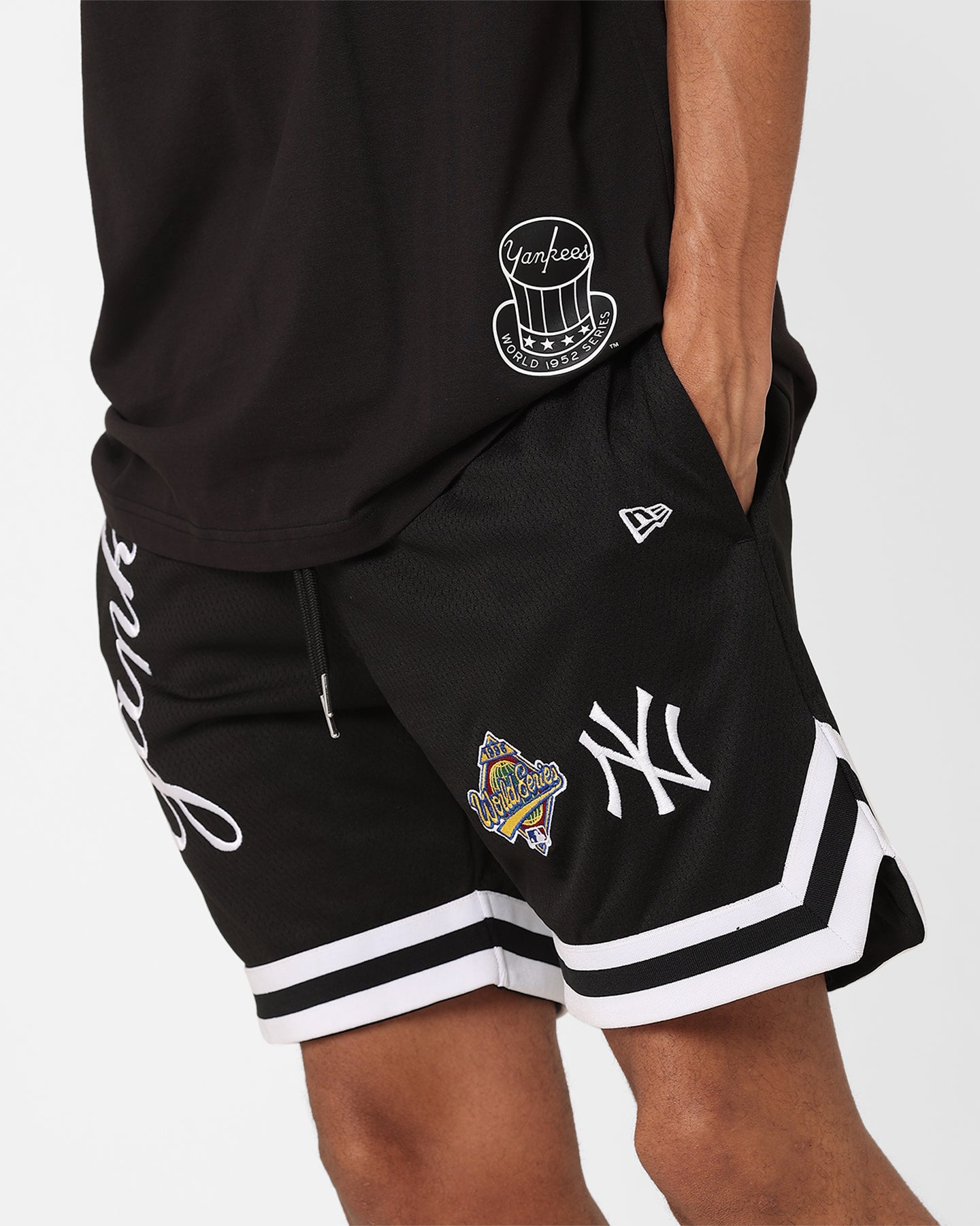 New Era New York Yankees Mesh Shorts Black | Culture Kings NZ