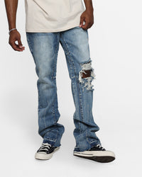 MNML B455 Flare Denim Pants Blue