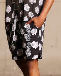 Saint Morta Vintage Rose Beach Shorts Black