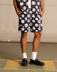 Saint Morta Vintage Rose Beach Shorts Black