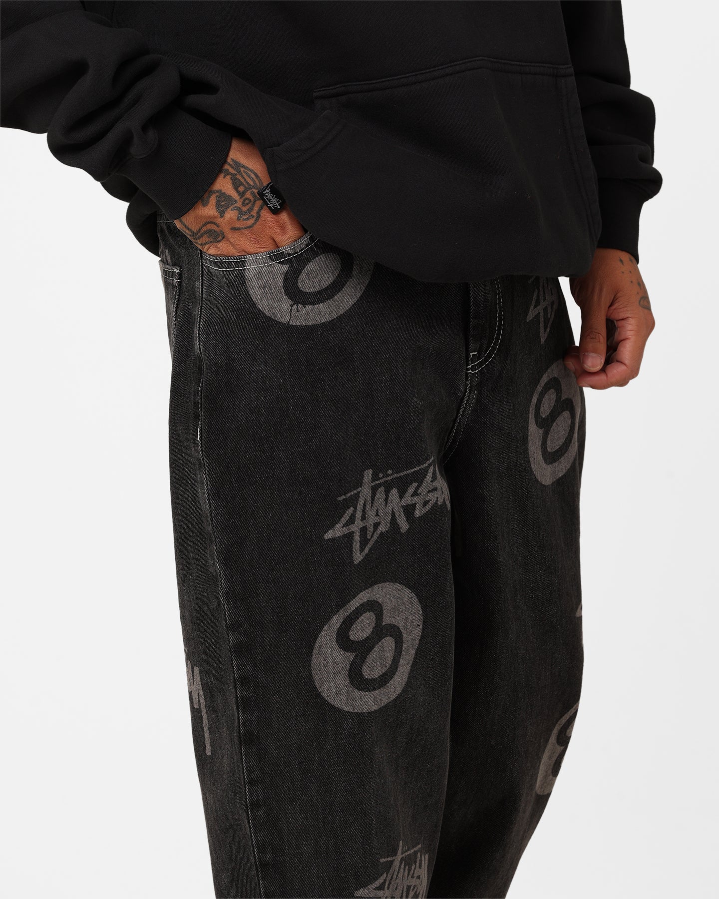 Stussy Stock 8 Ball Jeans Black Denim | Culture Kings NZ