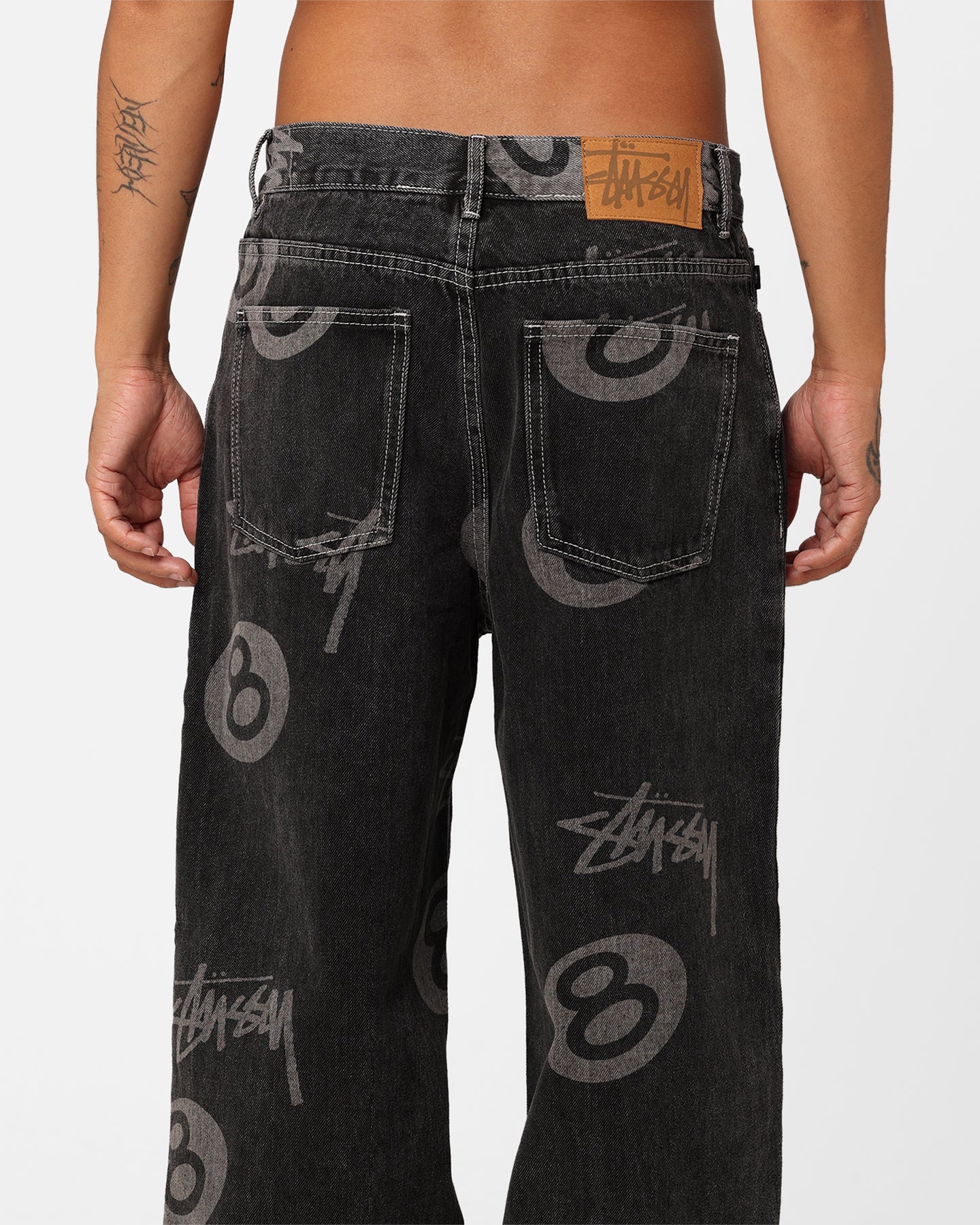 Stussy Stock 8 Ball Jeans Black Denim | Culture Kings NZ