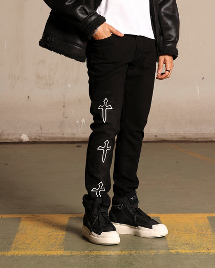 Saint Morta Daggers Skinny Jeans Black