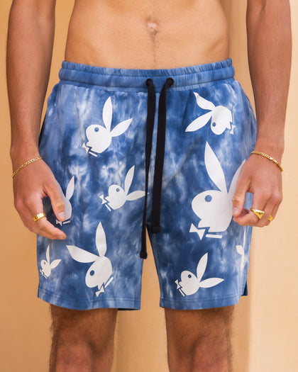 Playboy By Culture Kings Vacay Shorts Light Blue Tye