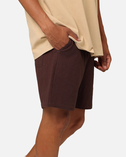 Carre Luxe Linen Shorts Brown