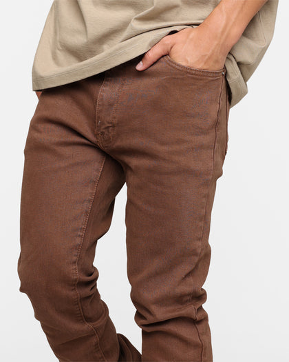 MNML X491 Convertible Skinny Denim Jeans Brown