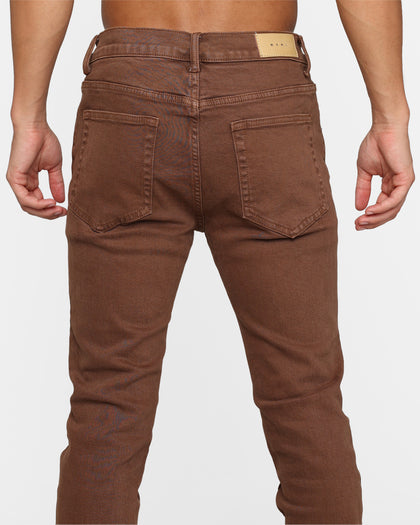 MNML X491 Convertible Skinny Denim Jeans Brown