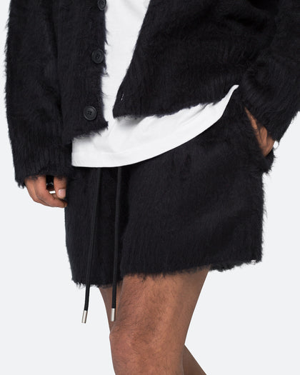 MNML Fuzzy Sweat Shorts Black