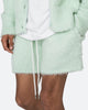 MNML Fuzzy Sweat Shorts Mint