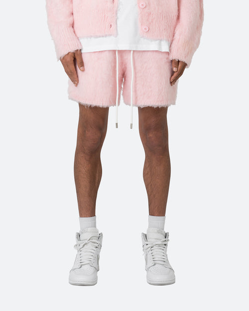 MNML Fuzzy Sweat Shorts Pink
