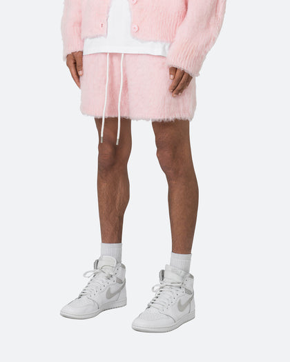 MNML Fuzzy Sweat Shorts Pink
