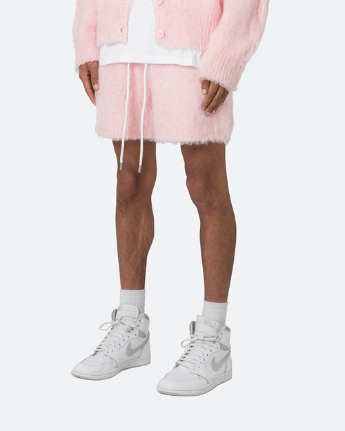 MNML Fuzzy Sweat Shorts Pink