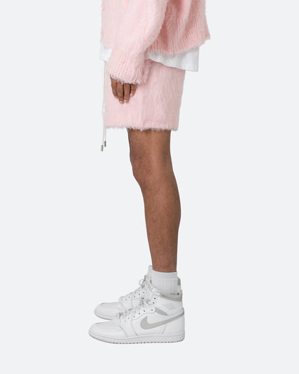 MNML Fuzzy Sweat Shorts Pink