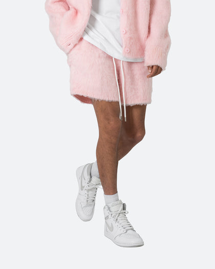 MNML Fuzzy Sweat Shorts Pink