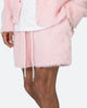 MNML Fuzzy Sweat Shorts Pink