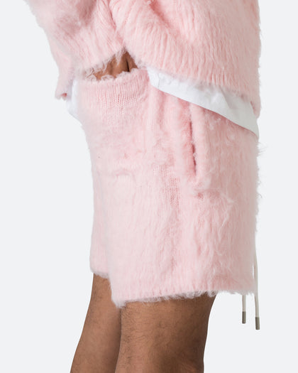 MNML Fuzzy Sweat Shorts Pink
