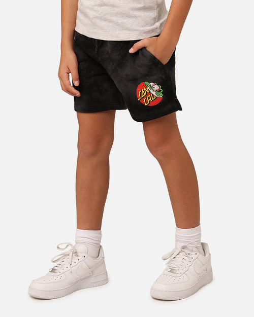 Santa Cruz Kids' Beware Dot Tie Dye Track Shorts Black Tie Dye