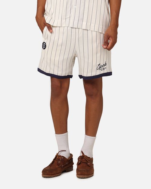 Carre Base Pinstripe Shorts Off White