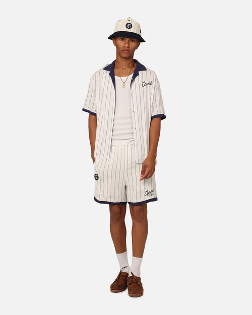 Carre Base Pinstripe Shorts Off White