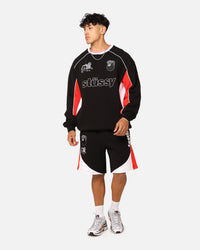 Stussy Football Panelled Shorts Black