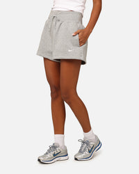 Nike Women's Sportswear Phoenix Fleece High Rise Shorts Dark Grey Heather