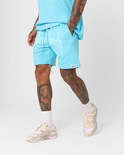 Fallen Breed Puff Logo Zip Sweat Shorts Aqua