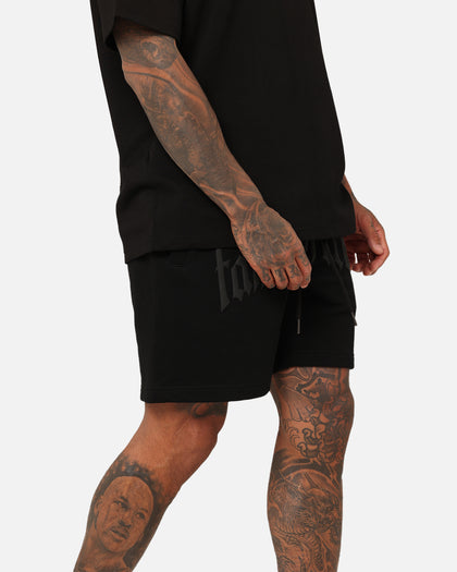 Fallen Breed Puff Logo Zip Sweat Shorts Black/Black