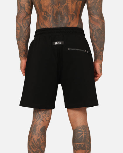 Fallen Breed Puff Logo Zip Sweat Shorts Black/Black