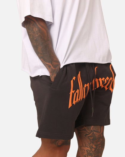 Fallen Breed Puff Logo Zip Sweat Shorts Charcoal/Orange
