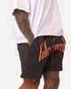 Fallen Breed Puff Logo Zip Sweat Shorts Charcoal/Orange