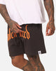 Fallen Breed Puff Logo Zip Sweat Shorts Charcoal/Orange