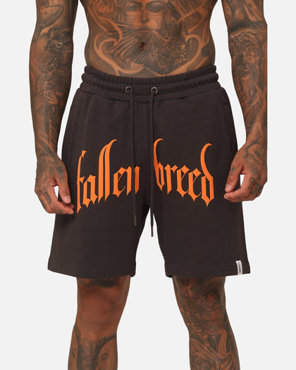 Fallen Breed Puff Logo Zip Sweat Shorts Charcoal/Orange