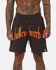 Fallen Breed Puff Logo Zip Sweat Shorts Charcoal/Orange