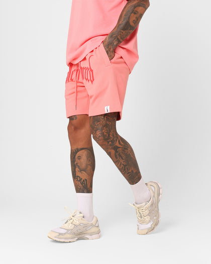 Fallen Breed Puff Logo Zip Sweat Shorts Pink/Red